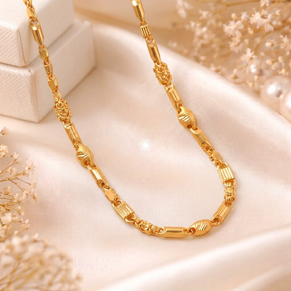 Imperial Textured Multi-Link Gold Chain for Men - Chain in Gold 22 CT